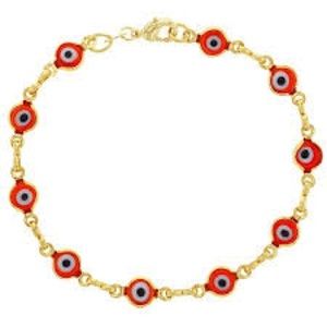 14k Solid Gold Evil Eye Bracelet